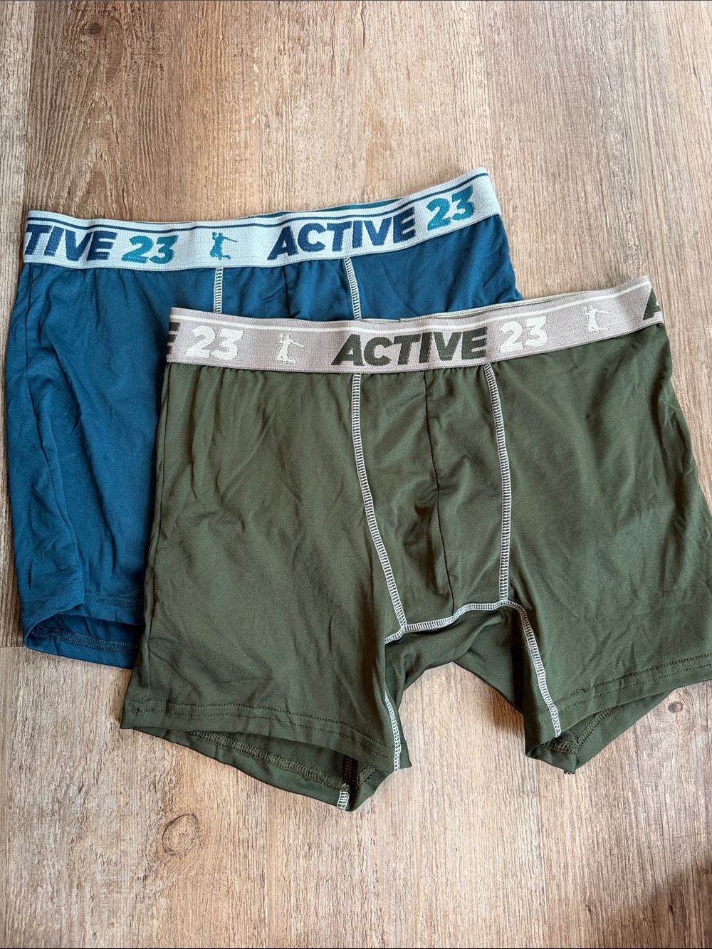 Active 23 | Men’s Boxer Briefs in Olive Green & Teal Blue - 2-Pack